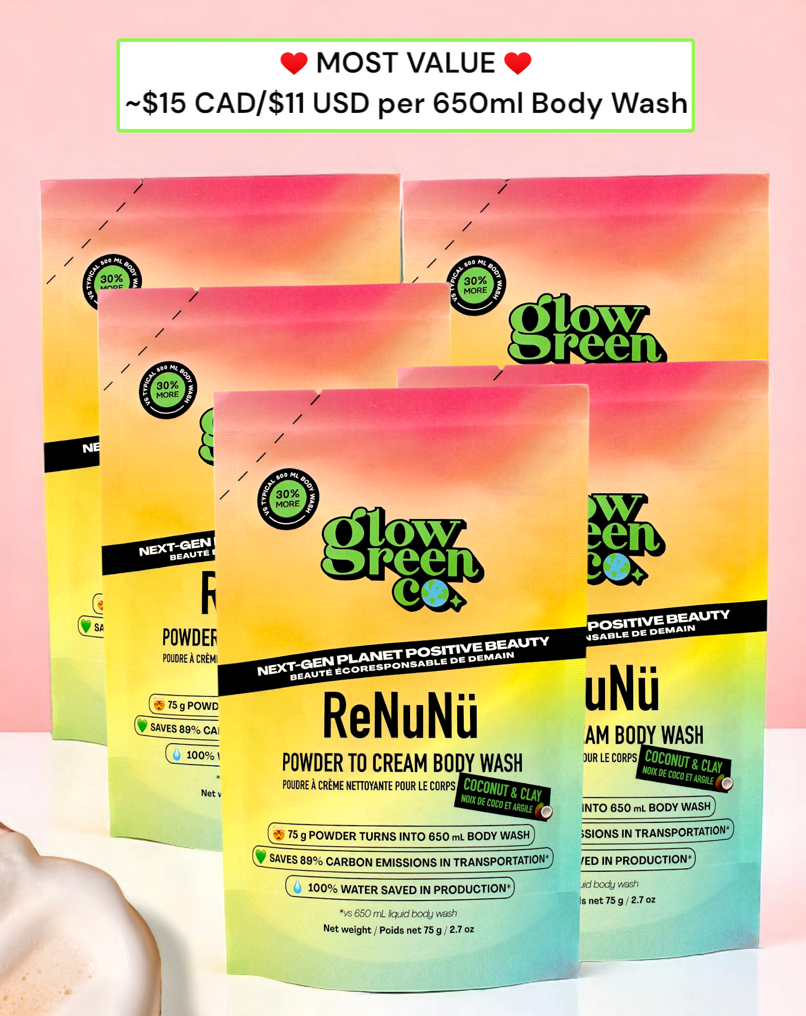 Refill Packs - ReNuNü Powder to Cream Body Wash