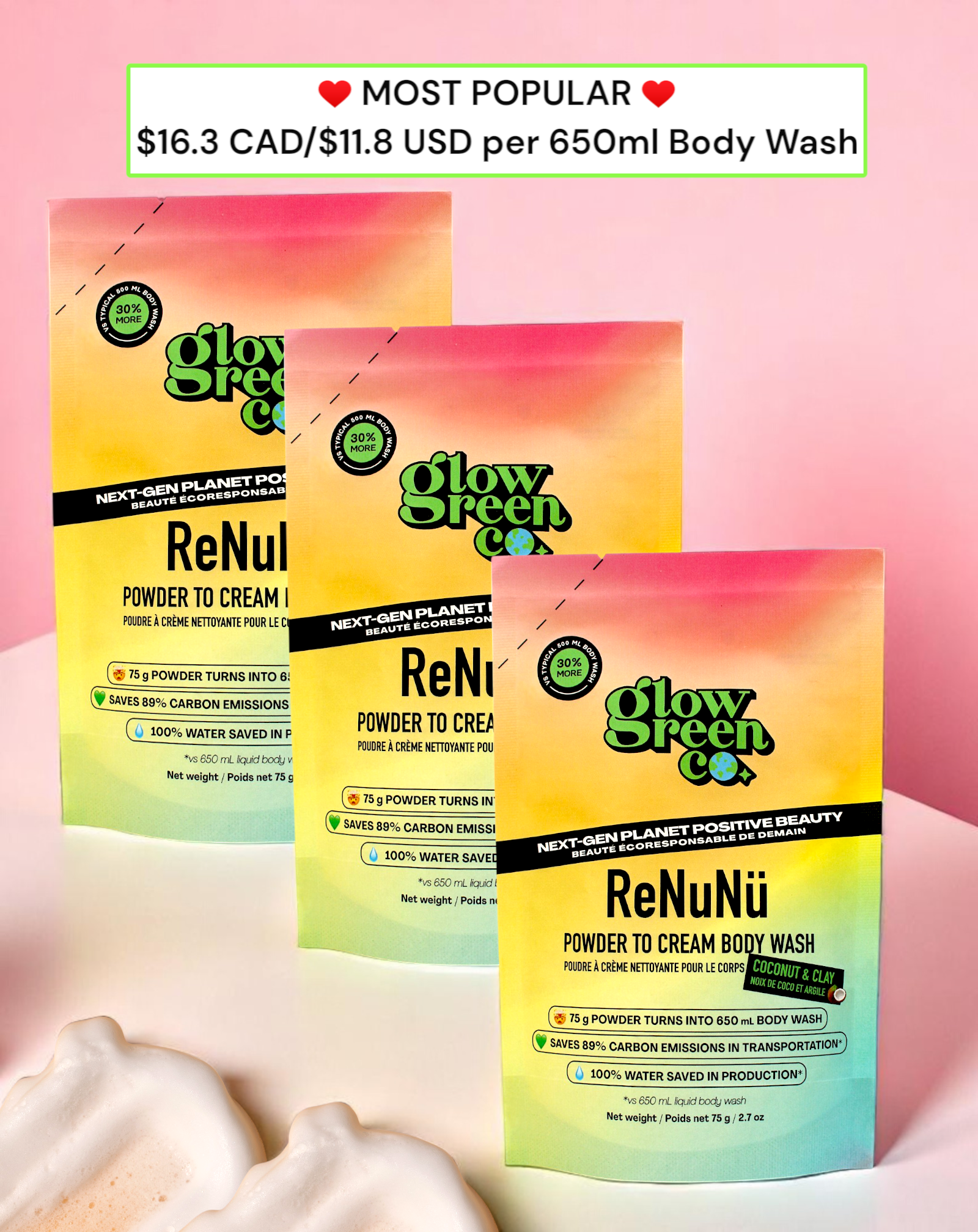 Refill Packs - ReNuNü Powder to Cream Body Wash