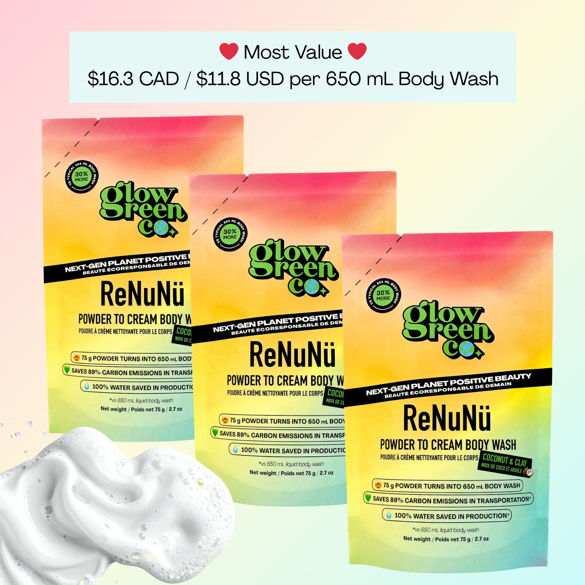 Refill Packs - ReNuNü Powder to Cream Body Wash