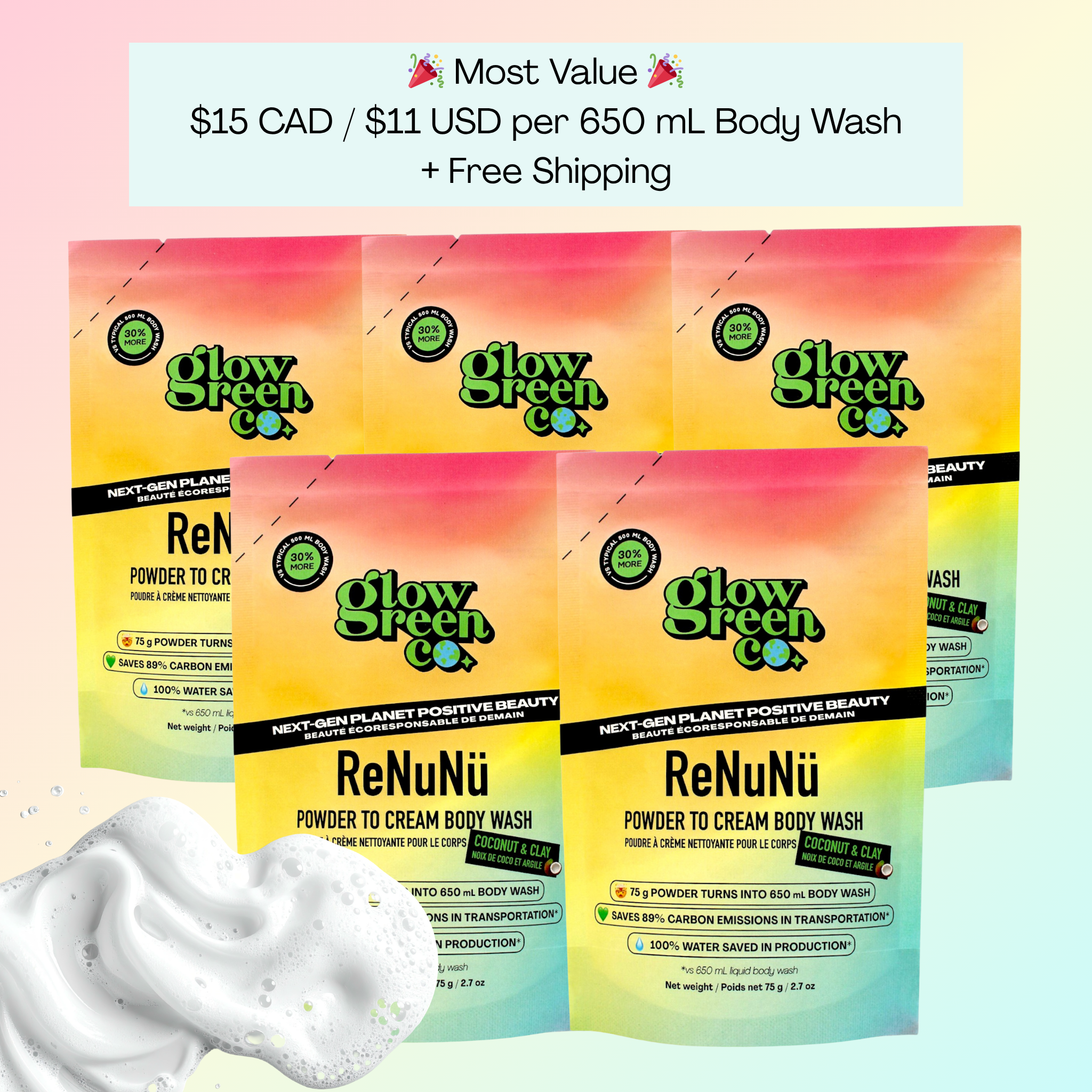 Refill Packs - ReNuNü Powder to Cream Body Wash