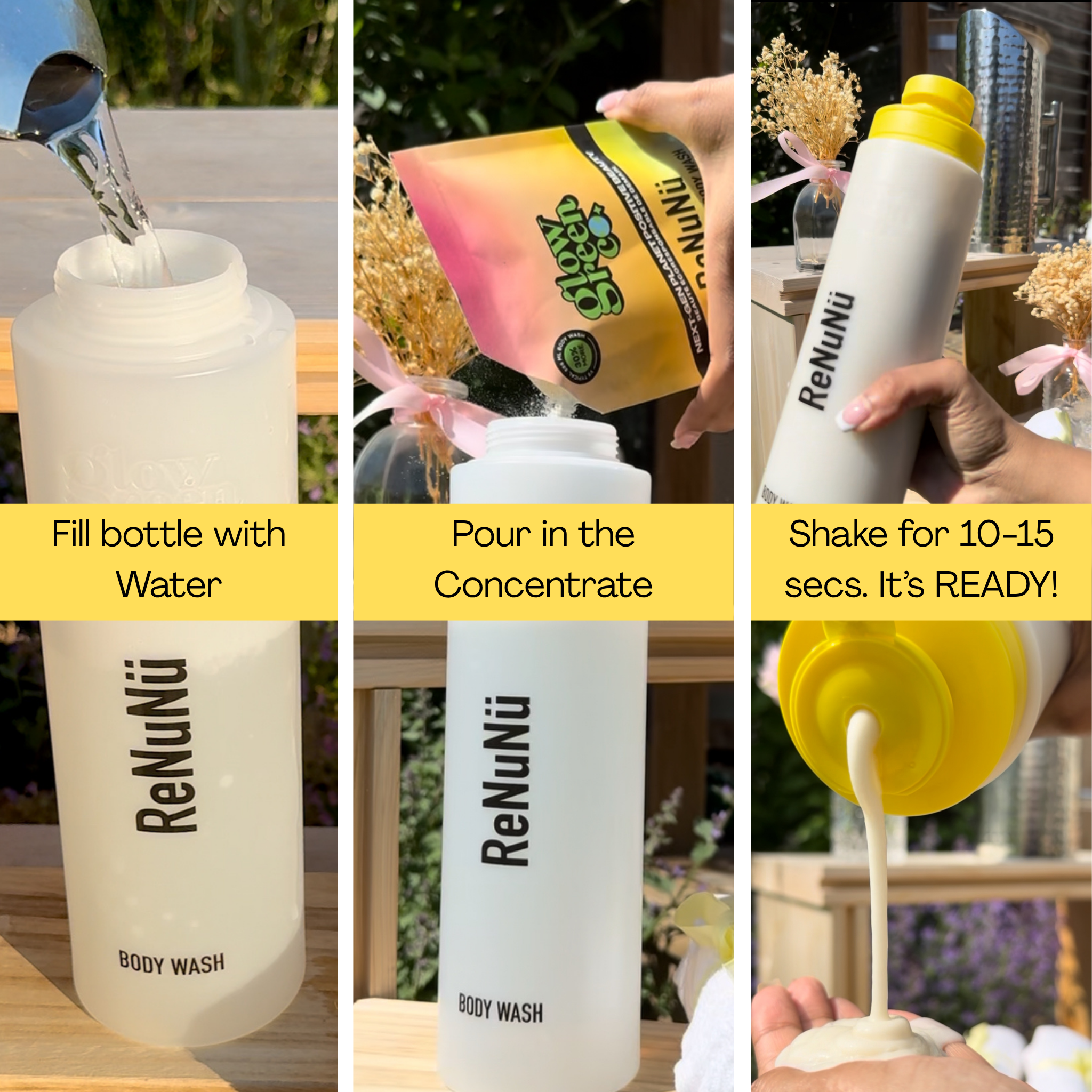 Refillable Powder to Cream Body Wash Kit - Coconut & Clay